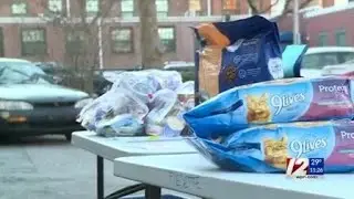 Drive-through pet pantry event at Providence Animal Rescue League