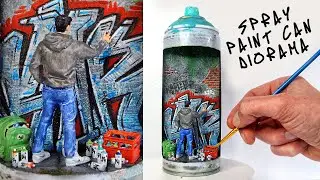 DIY Graffiti Diorama inside a spray paint can /  Miniature Graffiti painting / Montana cans