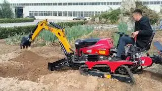 HCP-35 Crawler Tractor Backhoe Cultivator for farm work process