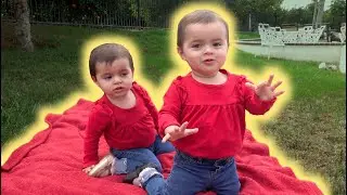 Twin Babies Touch Grass for the First Time! **SO FUNNY**