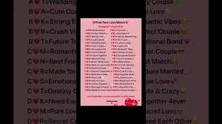 Find Your Love Match by Initial 💞 💖#love #initials #name #sign #crush #shorts #viralshorts #trending