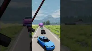 Colorful Small to Giant Cars vs Hammer -  BeamNG.drive  #beamngdrive #crashdrive