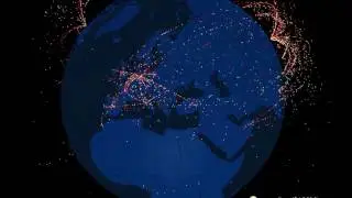 Global trade flows in textiles vs. in apparel - globe visualization