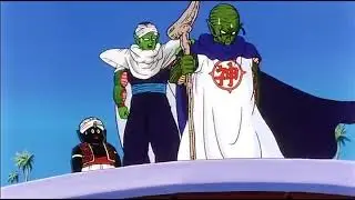 Piccolo pressures Kami further to fuse, Kami senses cell