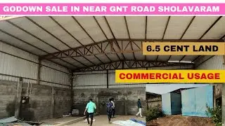 Warehouse/Godown FOR SALE IN CHENNAI Redhills Near Sholavaram. High roof Shed gate, Compound