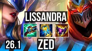 LISSANDRA vs ZED (MID) | 46K damage | KR Master | 26.1