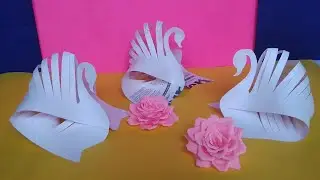Saraswati Pooja decoration idea | swan made up of paper | DIY paper swan craft | Easy Craft Ideas 💡