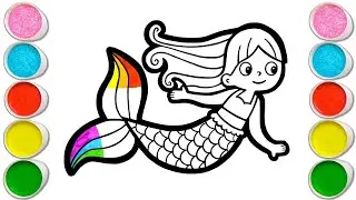 Beautiful Mermaid Drawing for kids, Painting & Coloring for kids, Toddlers | Let's Draw Together
