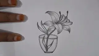 How To Draw A Beautiful Flower In A Jar.Pencil Sketch.  #art #drawing #sketch #painting #easydrawing