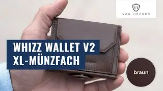 VON HEESEN &ndash; Whizz Wallet mit CRYPTALLOY&reg; RFID-Schutz, XL-M&uuml;nzfach und 5 Kartenf&auml;chern (braun)