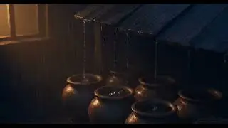10 Hours Gentle Rain Dripping into Clay Pots at Night for Deep Sleep 🌧️ | No Thunder, No Music