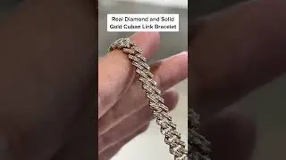 Real Diamond & Solid Gold Cuban Link Bracelet by Ijaz Jewelers