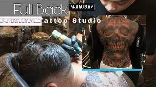 ONE BIG PIECE ON BACK SKULL WITH MANDALA TATTOO - FULL BACK TATTOO