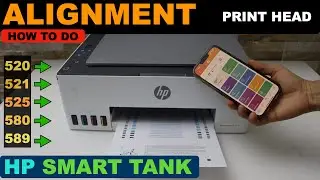 HP Smart Tank 520 | 525 | 540 | 580 | 589 Выравнивание печатающей головки | Страница выравнивания...
