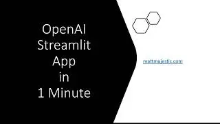 OpenAI Streamlit App in 1 Minute