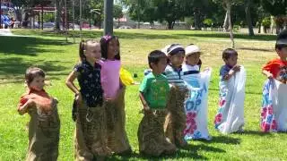 DC kids in a potato sack race