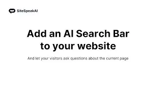 Adding an AI Search Bar to your site