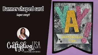 DIY Banner Shaped Birthday Card | Party Alphabet Bundle | Stampin&rsquo; Up! Card Tutorial