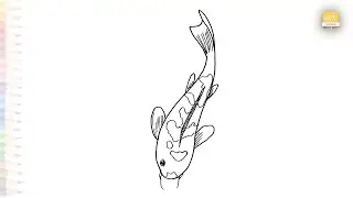 Koi carp fish drawing easy | Outline sketches | How to draw A Koi fish step by step | #artjanag