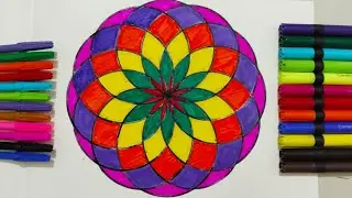 Bhat Chitra | Bhat Chitra Drawing in Circle | Easy Bhat Chitra | 2D Design Bhat Chitra Drawing