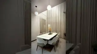 Stunning Double Height Dining Room with Automatic Curtains | Interior Design Inspiration #shorts