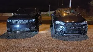 2018 BMW X6M Downpipes E50 vs 2018 Jeep Trackhawk Bolt Ons 93 ( Dig + Rolls )