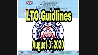 New Update LTO in August 3,2020 PUBLIC  ADVISORY   about  SP/Drivers License