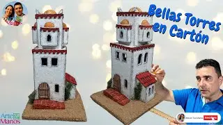 🔴Aprende Cómo Hacer CASAS, TORRES En Cartón Para Pesebres, Belenes, Fácil Con Arte en Tus Manos