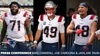 Mike Onwenu, Joe Cardona, & Jahlani Tavai Address the Media | Patriots Press Conference