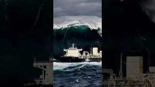 🌊 Monster Wave vs Oil Tanker &ndash; Caught on Camera! ⚠😱  #waves
