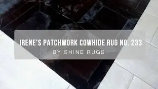 Irene's Brown Patchwork Cowhide Rug Cube Design No  233  by Shine Rugs