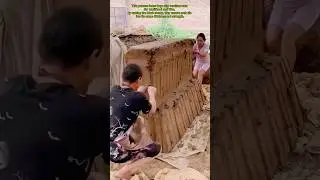 Giant Block of Clay Cut Like Butter #satisfying #brick #construction #work