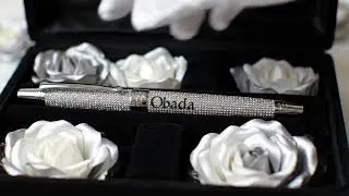 Silver pen with diamonds Obada #diamonddesign #jewelry #diamond #letter #names #silverpen