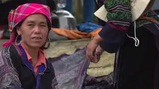 Red Dzao Tribe Women in Weekly Local Market Bazaar in Sapa Vietnam