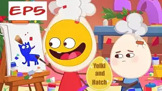 Paint Brush Fight | Yolki & Hatch Ep 05 | Kids Animation | Funny Kids Cartoon