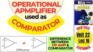 Lec17 |Operational Amplifier used as Comparator |Difference between Op-Amp & Comparator| AQ Academy