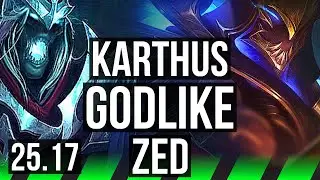 KARTHUS vs ZED (JGL) | 12/2/7, Godlike | KR Grandmaster | 25.17