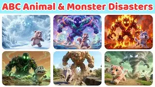 ABC Animals Sounds & Disasters Monster Song 🌍🐾 Learn A–Z Alphabet, Animals & Earth Safety for Kids