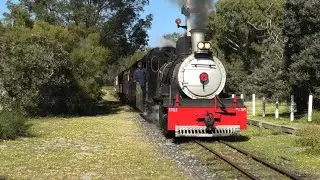 Bennett Brook Railway - NG15 steam loco footplate view video, bushland loop trip - 360