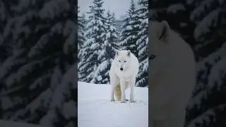 White Wolf 🐺⛔️ #white #snow #wolf #animalsworld #wildlife #trending #shorts #ai #foryou #viral