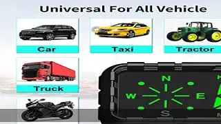 Kingneed HUD Speedometer Odometer Compass Head Up Display GPS Digital Display Big Fonts Univsersal