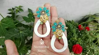 🌸💙Aretes con Flores de Alambrismo 💙🌸 #concha #shell #flores #flowers #wirejewelry  #alambrismo