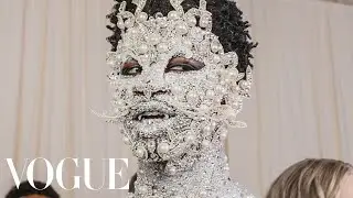 Lil Nas X Arrives at the Met Gala in Head-to-Toe Silver | Met Gala 2023 | Vogue