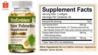 ISA NEO-BioEmblem Saw Palmetto Prostate Health Supplements for Men 1000mg - 3X Strength
