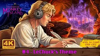 The Secret of Monkey Island | 4K AI Remake - Relaxing Vintage Music - 04 - LeChuck's Theme