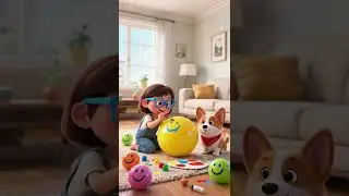 Success! The puppy brought all the colorful balls home from the store!#shorts #cute #dog #animation