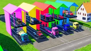 LIGHTNING MCQUEEN, MONSTER TRUCK, MIXER TRUCK, POLICE CAR !! FS22 #04