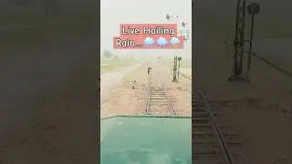 Enjoying Hailing Rain Live train journey #hail #train #ytshorts ##shorts