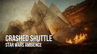 Crashed Imperial Shuttle | Star Wars Ambience | Desert Sounds, Fire, Chaotic Ambience
