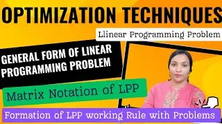 Optimization Techniques || Linear Programming Problem || LPP in Telugu || Formation of LPP ||
